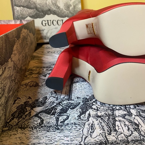 GUCCI Red High Knee Boots - Picture 12 of 15